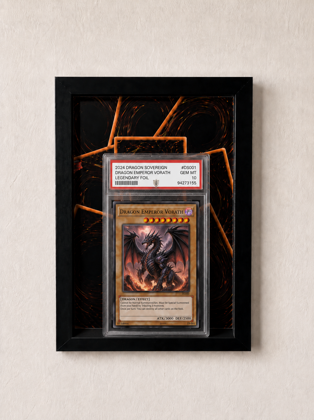 Selbstgemachter Bilderrahmen / Kartenständer YU-GI-OH Hintergrund 13 cm x 18 cm