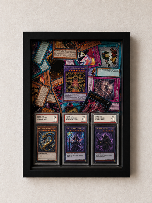 Selbstgemachter Bilderrahmen / Kartenständer Yu-Gi-Oh Hintergrund 30 cm x 40 cm